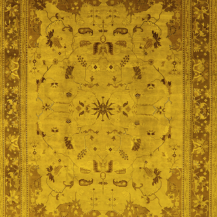 Oriental Yellow Traditional Rug, urb1072yw