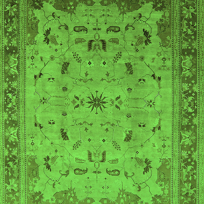 Machine Washable Oriental Green Traditional Area Rugs, wshurb1072grn