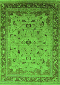 Oriental Green Traditional Rug, urb1072grn