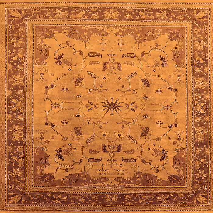 Square Oriental Orange Traditional Rug, urb1072org