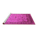 Sideview of Machine Washable Oriental Pink Traditional Rug, wshurb1072pnk