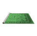 Sideview of Machine Washable Oriental Emerald Green Traditional Area Rugs, wshurb1072emgrn