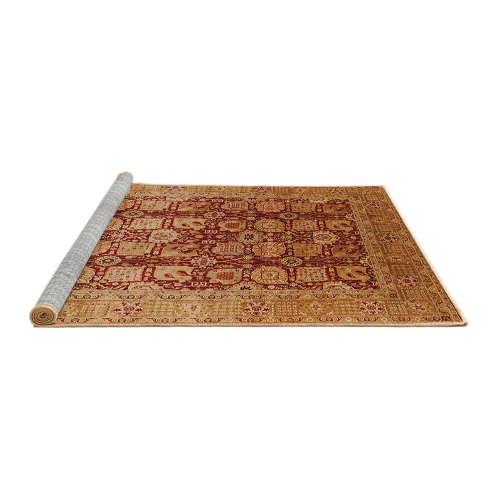 Sideview of Machine Washable Industrial Modern Orange Rug, wshurb1073