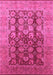 Machine Washable Oriental Pink Traditional Rug, wshurb1073pnk