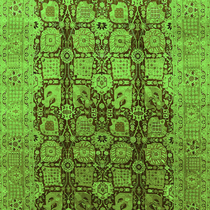Oriental Green Traditional Rug, urb1073grn