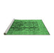 Sideview of Machine Washable Oriental Emerald Green Traditional Area Rugs, wshurb1073emgrn