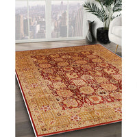 Mid-Century Modern Orange Oriental Rug, urb1073