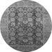 Round Oriental Gray Traditional Rug, urb1073gry