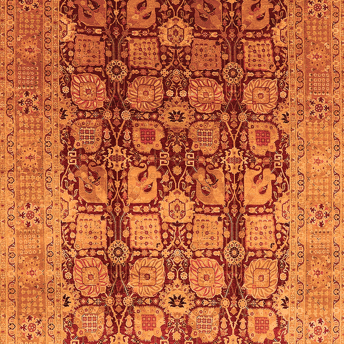 Machine Washable Oriental Orange Traditional Area Rugs, wshurb1073org