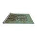 Sideview of Machine Washable Oriental Light Blue Traditional Rug, wshurb1073lblu