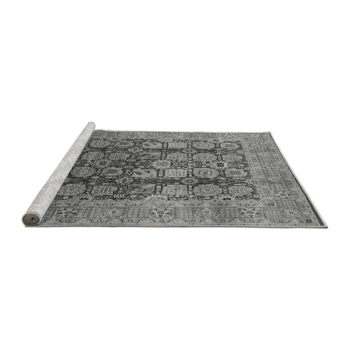 Sideview of Machine Washable Oriental Gray Traditional Rug, wshurb1073gry