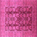 Square Oriental Pink Traditional Rug, urb1073pnk