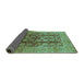 Sideview of Oriental Turquoise Traditional Rug, urb1073turq