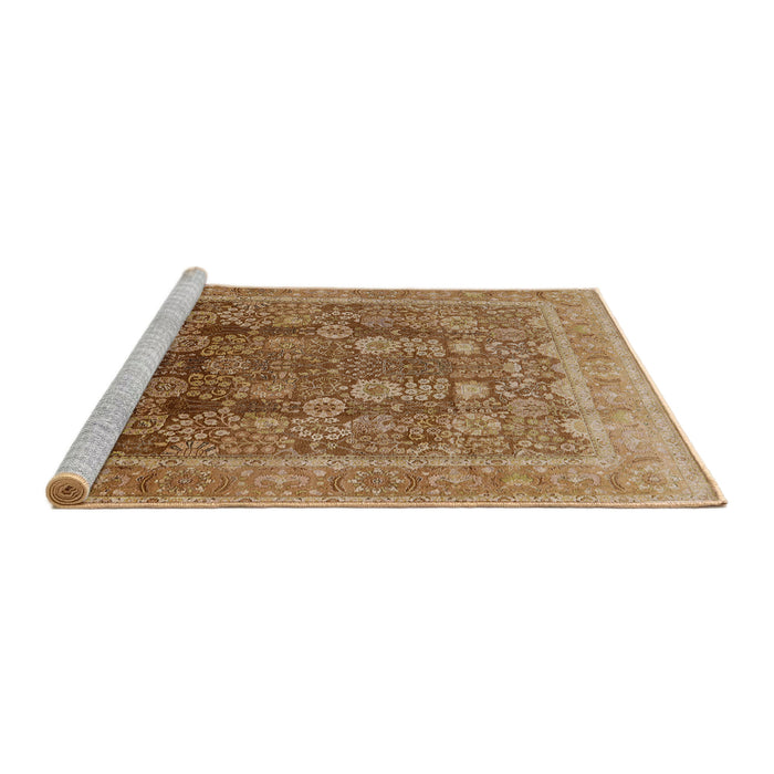Sideview of Machine Washable Industrial Modern Mahogany Brown Rug, wshurb1074