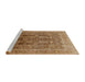 Sideview of Machine Washable Industrial Modern Mahogany Brown Rug, wshurb1074