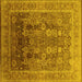 Square Oriental Yellow Traditional Rug, urb1074yw
