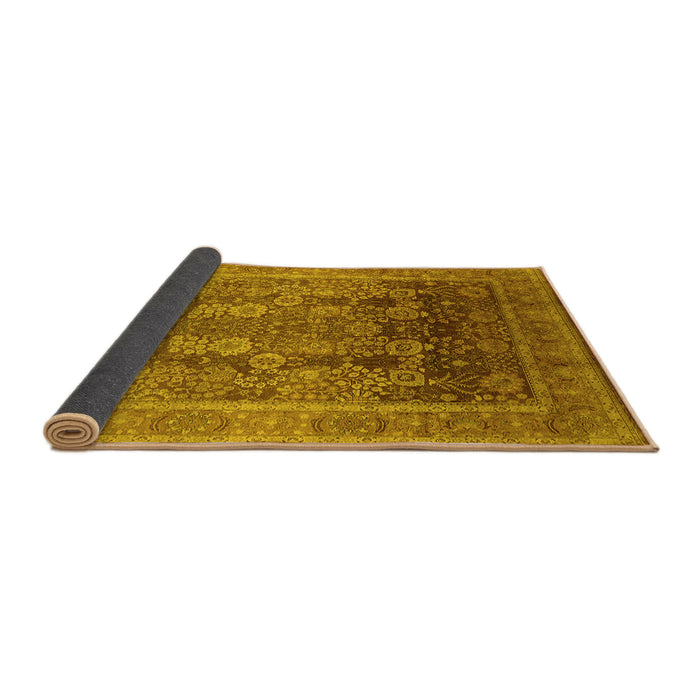 Sideview of Oriental Yellow Traditional Rug, urb1074yw