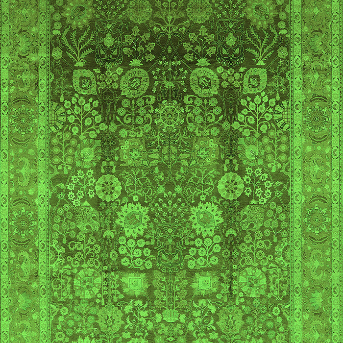 Oriental Green Traditional Rug, urb1074grn