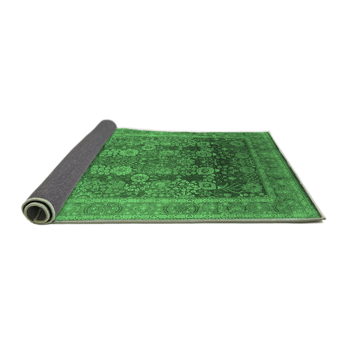 Sideview of Oriental Emerald Green Traditional Rug, urb1074emgrn