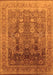 Machine Washable Oriental Orange Traditional Area Rugs, wshurb1074org