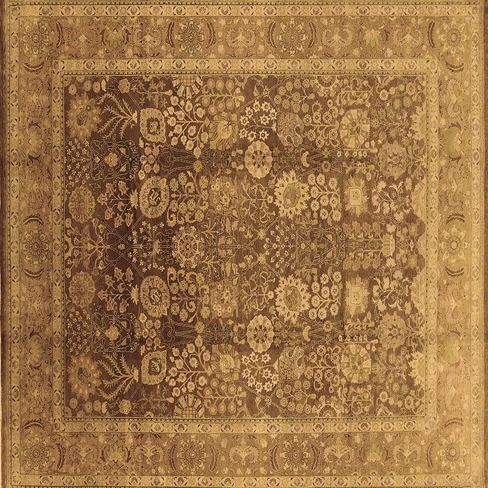 Square Oriental Brown Traditional Rug, urb1074brn
