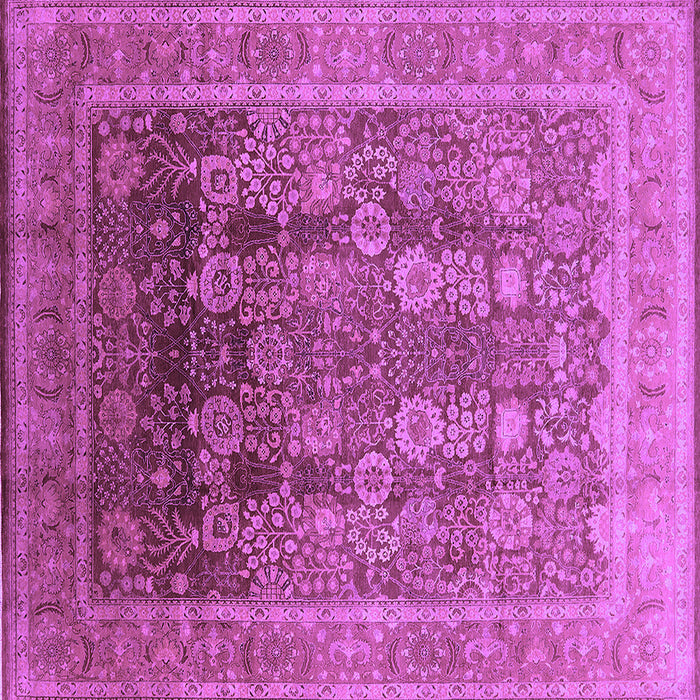 Square Machine Washable Oriental Purple Traditional Area Rugs, wshurb1074pur