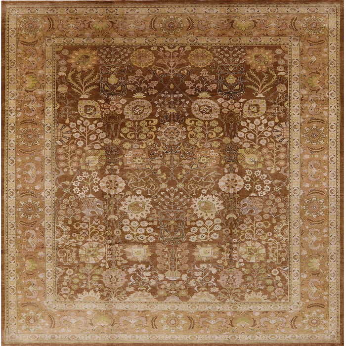 Square Machine Washable Industrial Modern Mahogany Brown Rug, wshurb1074