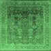 Square Oriental Emerald Green Traditional Rug, urb1074emgrn