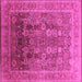Square Oriental Pink Traditional Rug, urb1074pnk