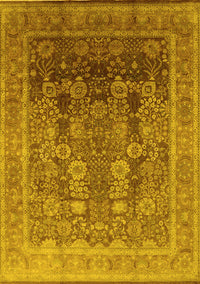 Oriental Yellow Traditional Rug, urb1074yw