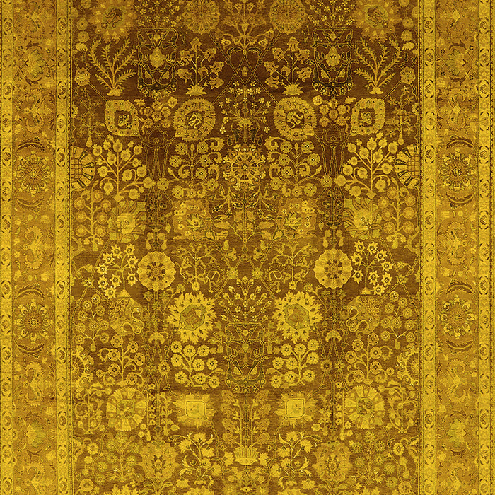 Oriental Yellow Traditional Rug, urb1074yw