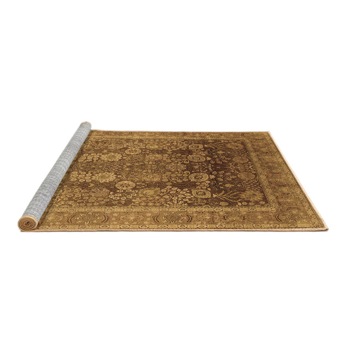 Sideview of Machine Washable Oriental Brown Traditional Rug, wshurb1074brn
