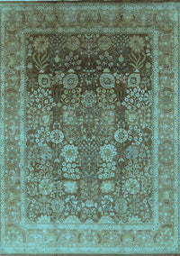 Oriental Light Blue Traditional Rug, urb1074lblu