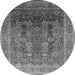Round Oriental Gray Traditional Rug, urb1074gry