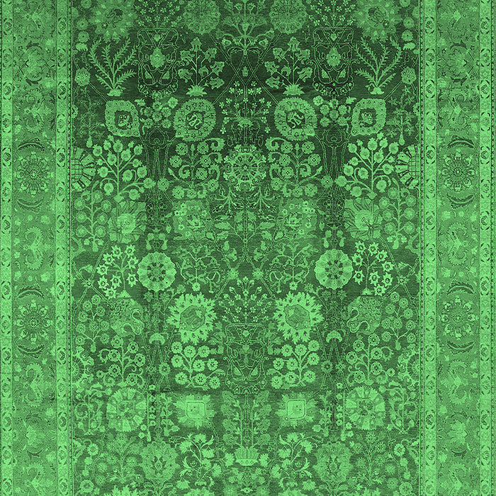 Oriental Emerald Green Traditional Rug, urb1074emgrn