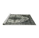 Sideview of Machine Washable Industrial Modern Western Charcoal Gray Rug, wshurb1075
