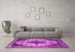 Machine Washable Oriental Pink Industrial Rug in a Living Room, wshurb1075pnk