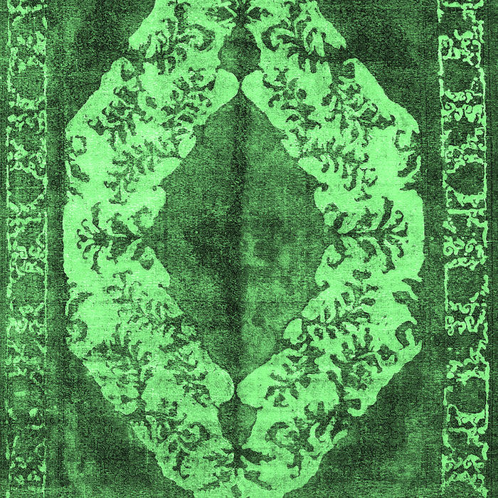 Machine Washable Oriental Emerald Green Industrial Area Rugs, wshurb1075emgrn