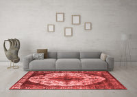 Machine Washable Oriental Red Industrial Rug, wshurb1075red