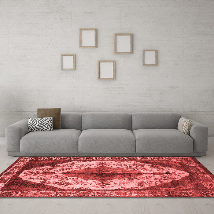 Industrial Red Washable Rugs