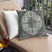 Front View of Mid-Century Modern Urban Square Western Charcoal Gray Throw Pillow, 18 inch by 18 inch, pwurb1075