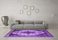 Machine Washable Oriental Purple Industrial Rug, wshurb1075pur