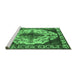 Sideview of Machine Washable Oriental Emerald Green Industrial Area Rugs, wshurb1075emgrn