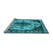 Sideview of Machine Washable Oriental Light Blue Industrial Rug, wshurb1075lblu