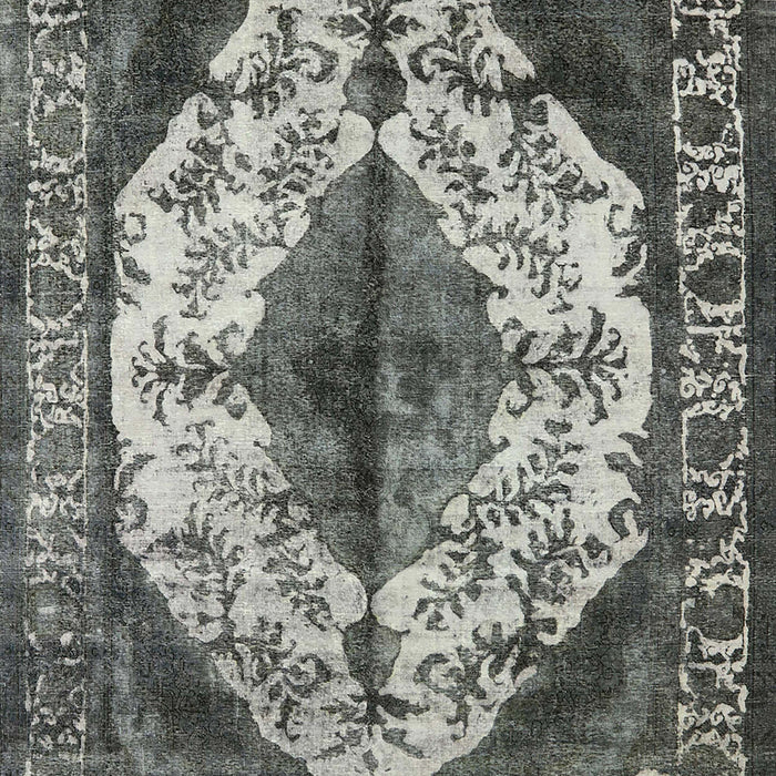 Mid-Century Modern Charcoal Gray Oriental Rug, urb1075