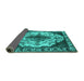 Sideview of Oriental Turquoise Industrial Rug, urb1075turq