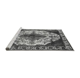 Sideview of Machine Washable Oriental Gray Industrial Rug, wshurb1075gry
