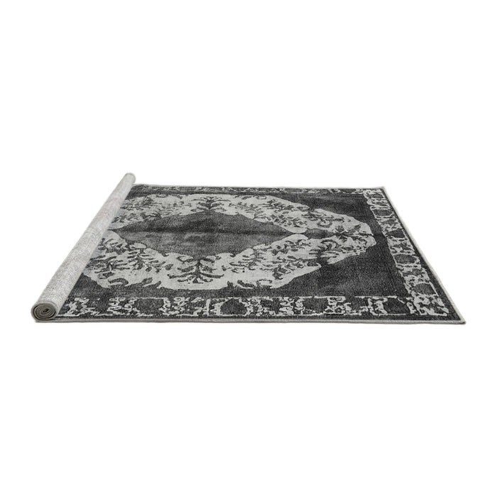 Sideview of Machine Washable Oriental Gray Industrial Rug, wshurb1075gry