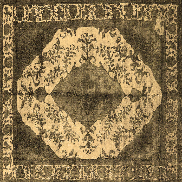 Square Machine Washable Oriental Brown Industrial Rug, wshurb1075brn