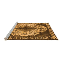 Sideview of Machine Washable Oriental Orange Industrial Area Rugs, wshurb1075org